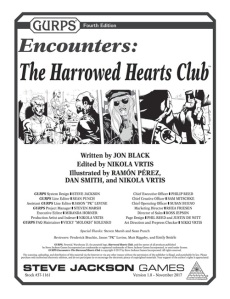 Cover page of GURPS Encounters: The Harrowed Hearts Club