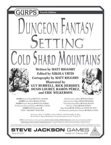 Cover GURPS Dungeon Fantasy Setting - Cold Shard Mountains